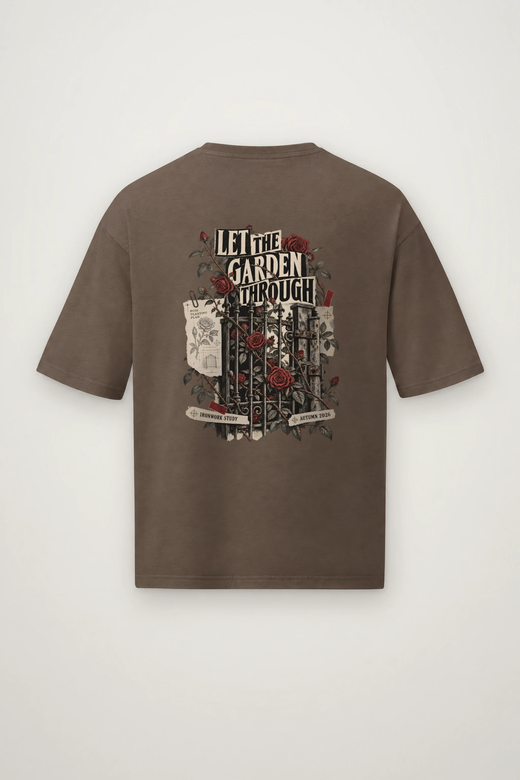 "Let The Garden Through" Men's Oversized Heavyweight Crewneck T-Shirt