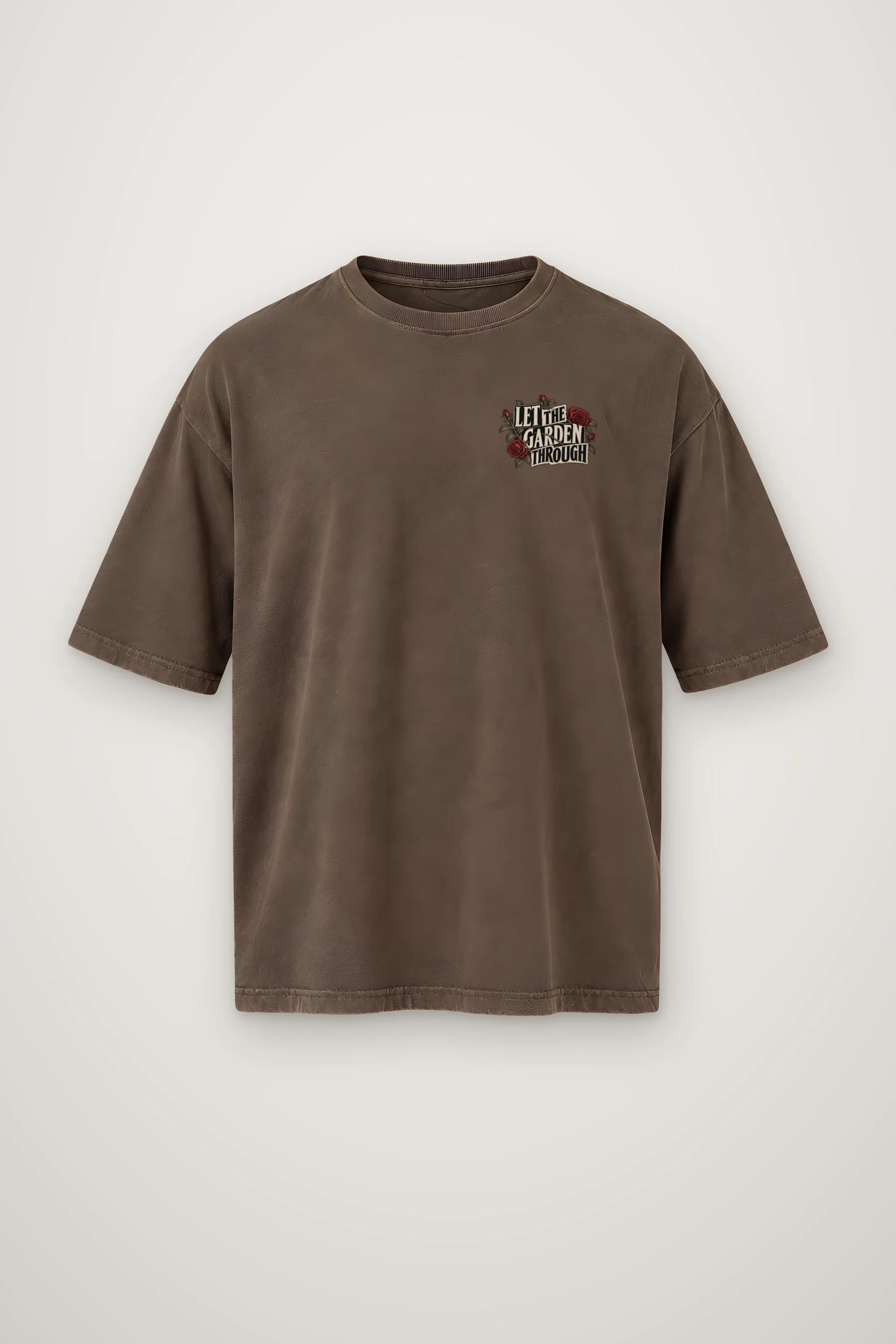 "Let The Garden Through" Men's Oversized Heavyweight Crewneck T-Shirt