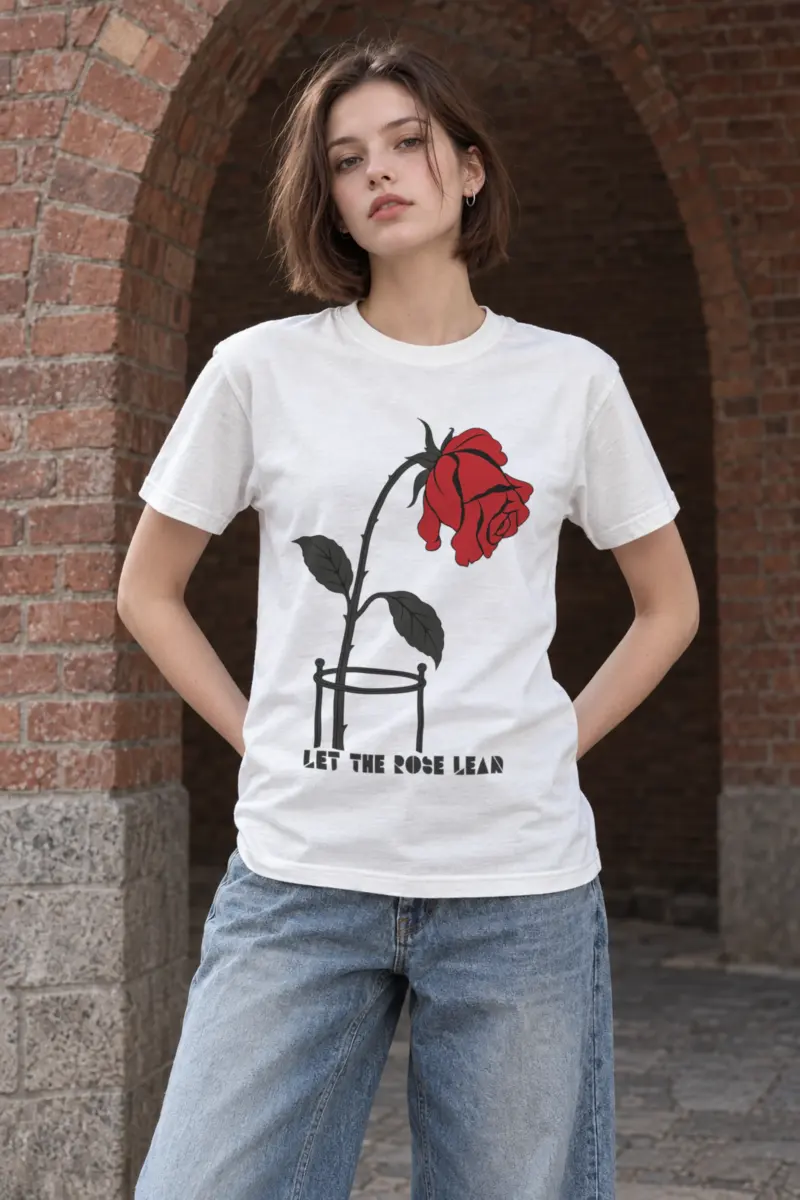"Let the Rose Lean" Heavyweight Unisex Crewneck T-shirt