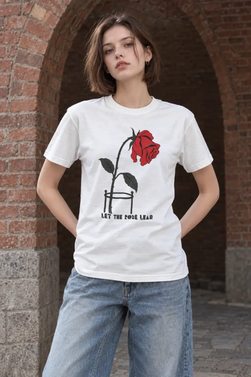 "Let the Rose Lean" Heavyweight Unisex Crewneck T-shirt