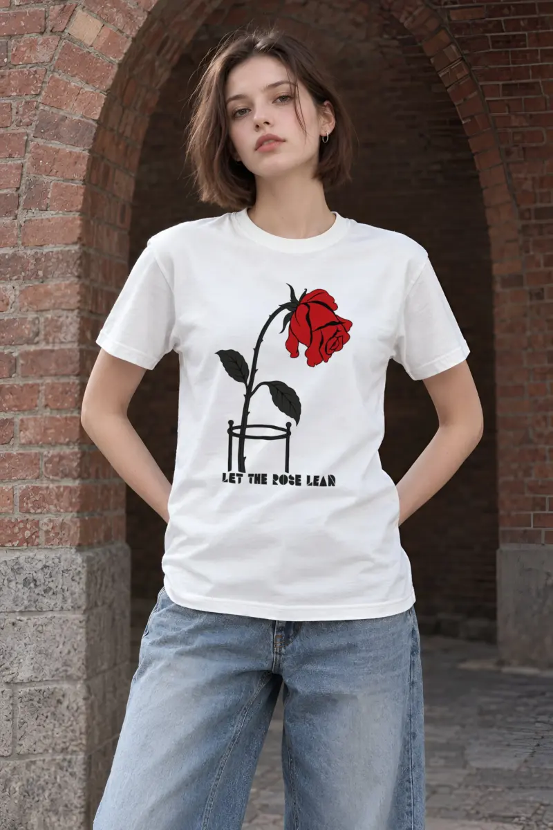 "Let the Rose Lean" Heavyweight Unisex Crewneck T-shirt