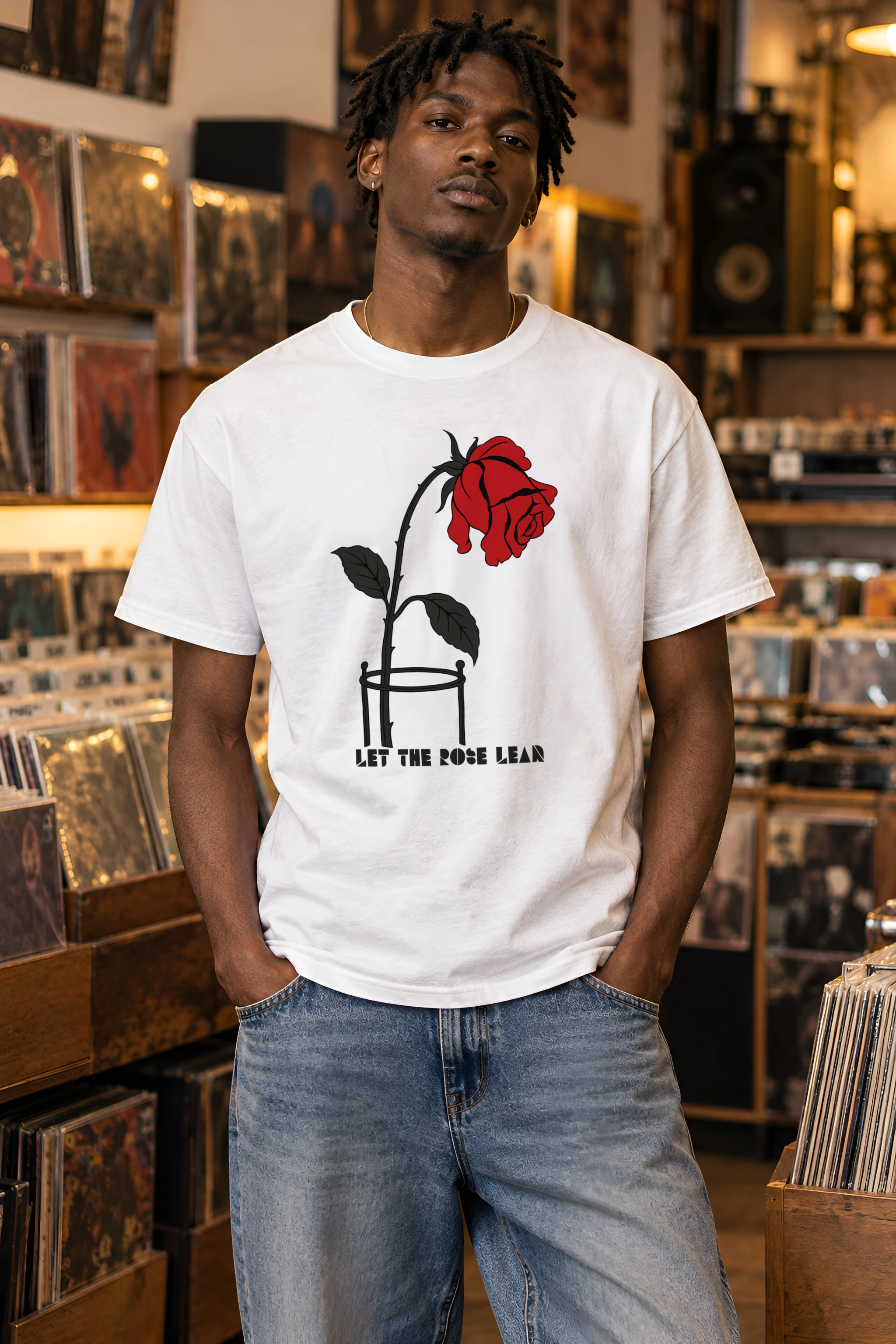 "Let the Rose Lean" Heavyweight Unisex Crewneck T-shirt
