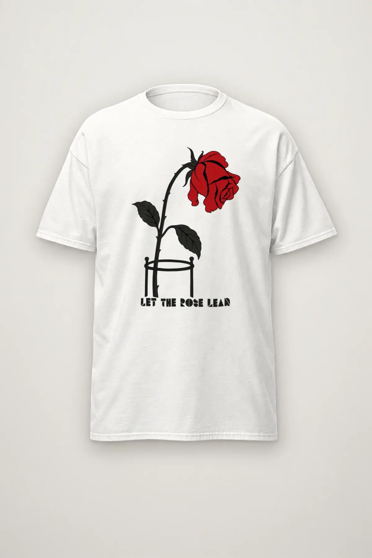 "Let the Rose Lean" Heavyweight Unisex Crewneck T-shirt