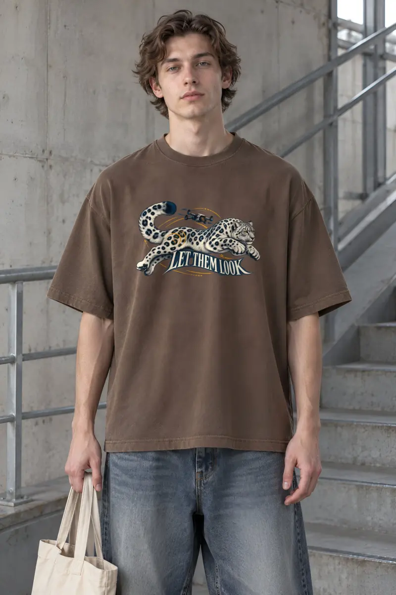 “Let Them Look” Men’s Oversized Heavyweight Crewneck T-Shirt