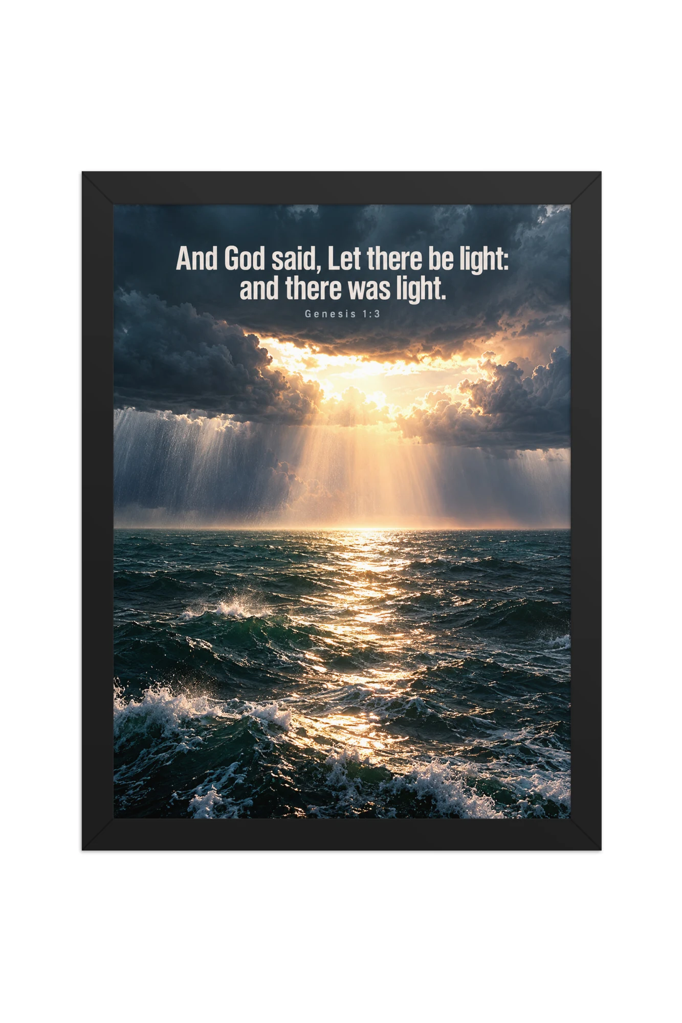 "Let There Be Light" Premium Wooden Framed Poster