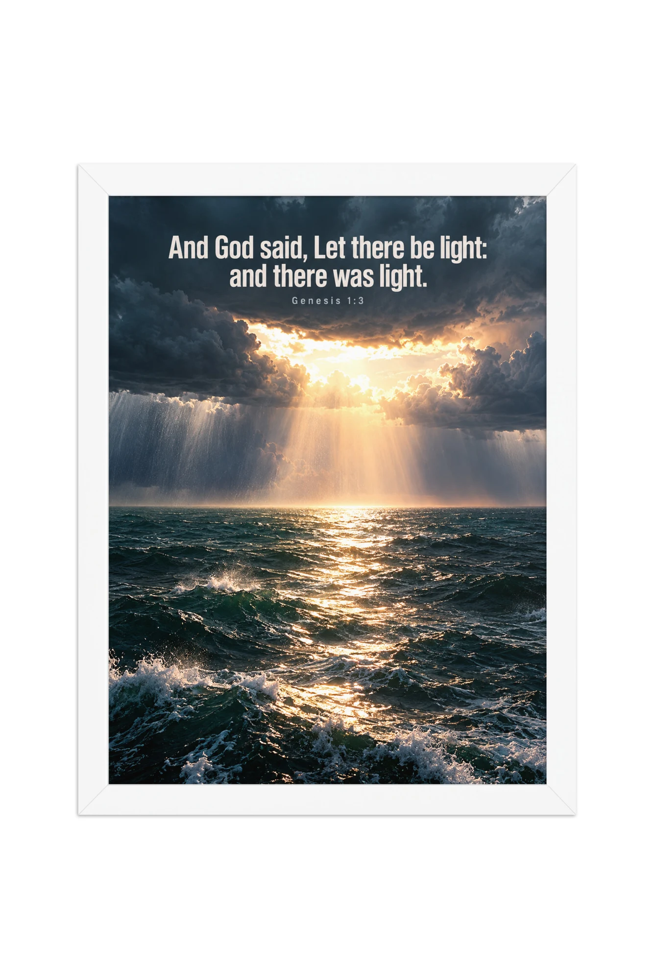 "Let There Be Light" Premium Wooden Framed Poster
