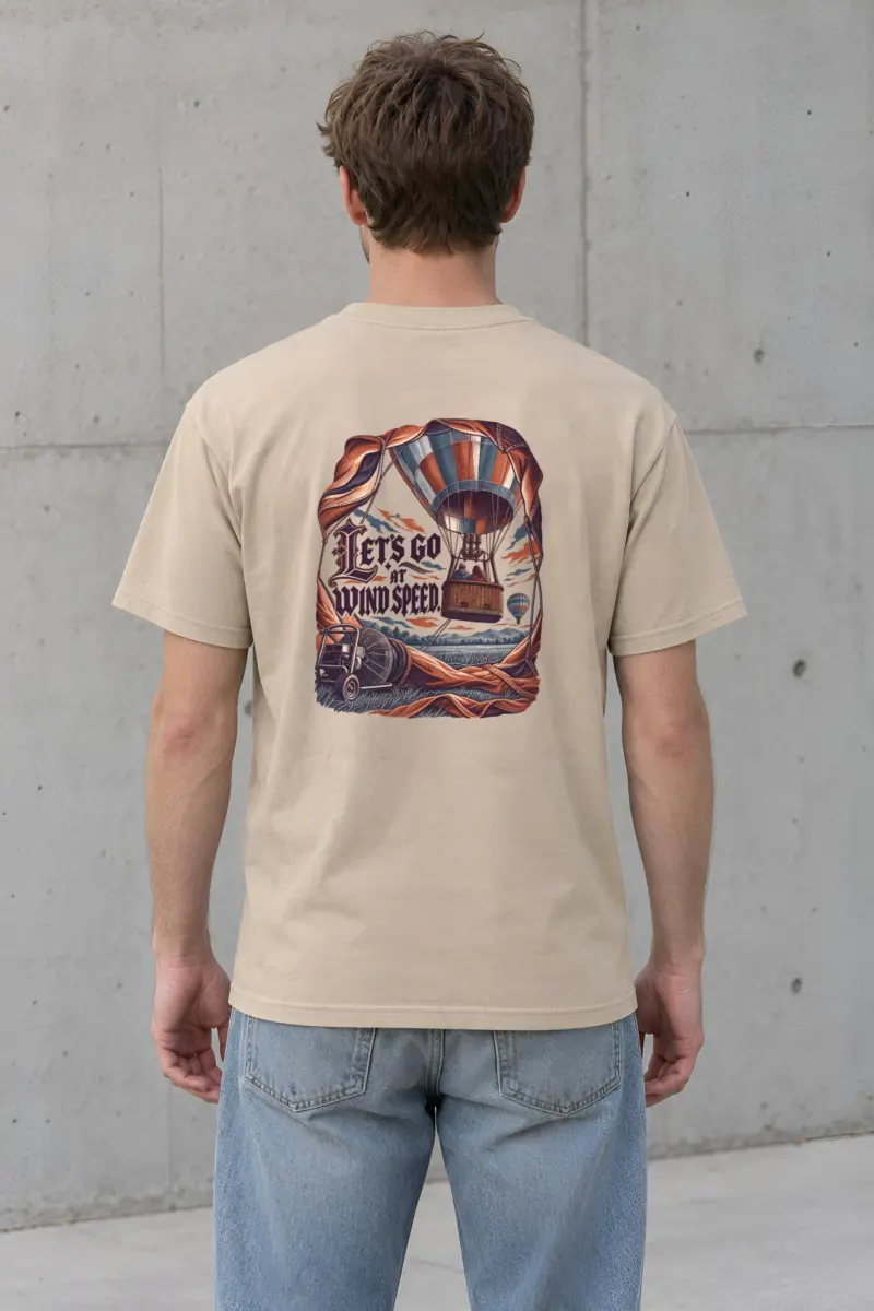 "Let's Go At Wind Speed" Heavyweight Unisex Crewneck T-shirt