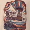 "Let's Go at Wind Speed" Men's Oversized Heavyweight Crewneck T-Shirt