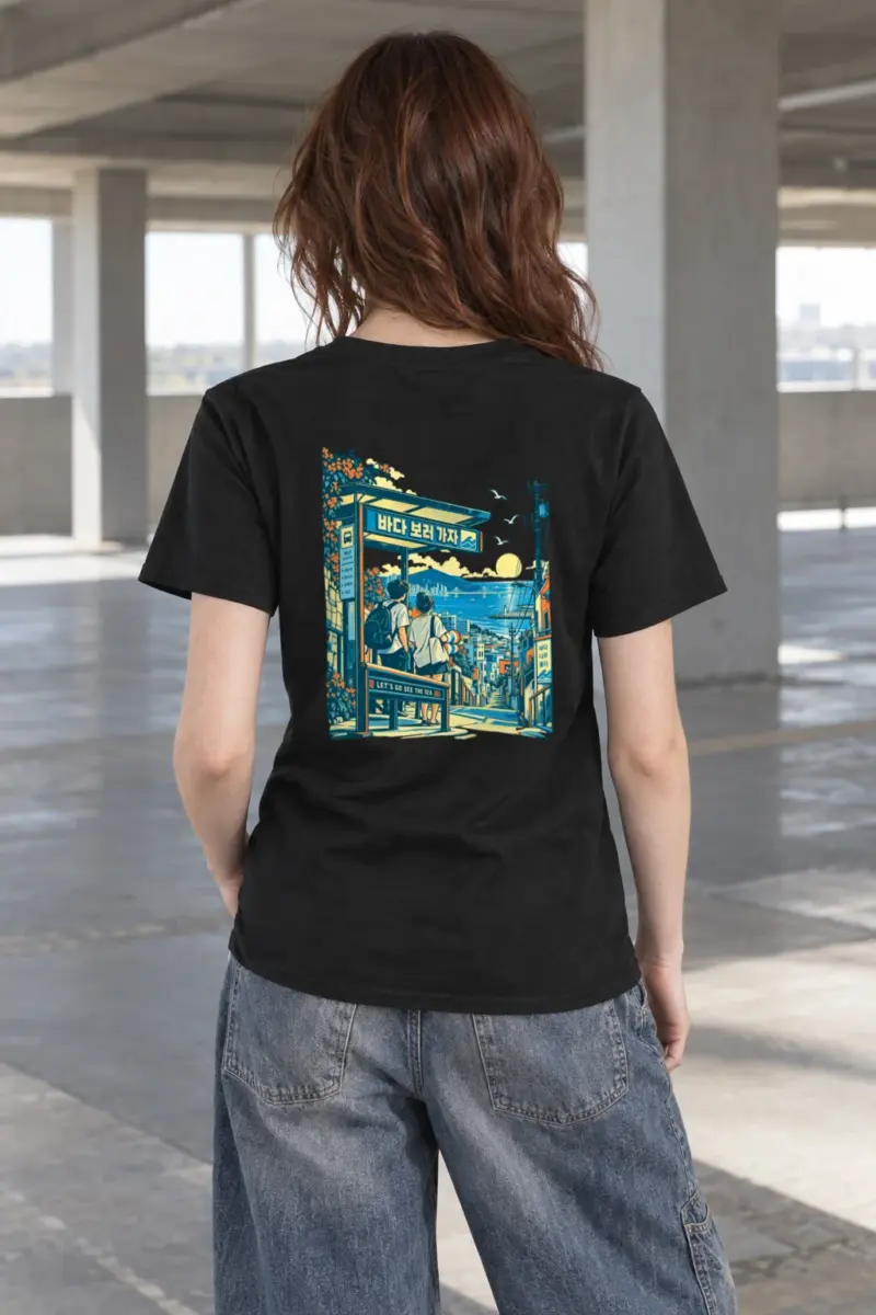 "Let's Go See the Sea" Heavyweight Unisex Crewneck T-shirt