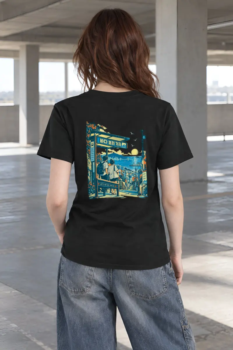 "Let's Go See the Sea" Heavyweight Unisex Crewneck T-shirt