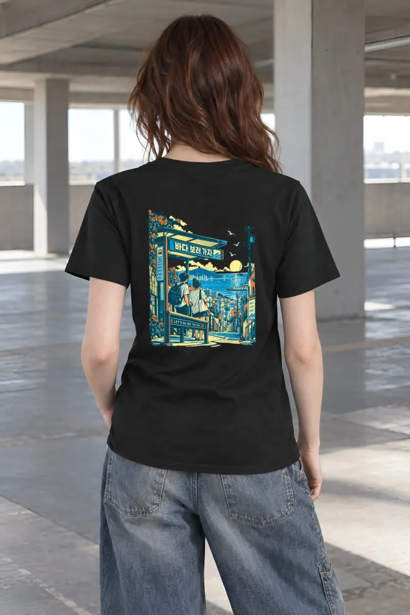 "Let's Go See the Sea" Heavyweight Unisex Crewneck T-shirt
