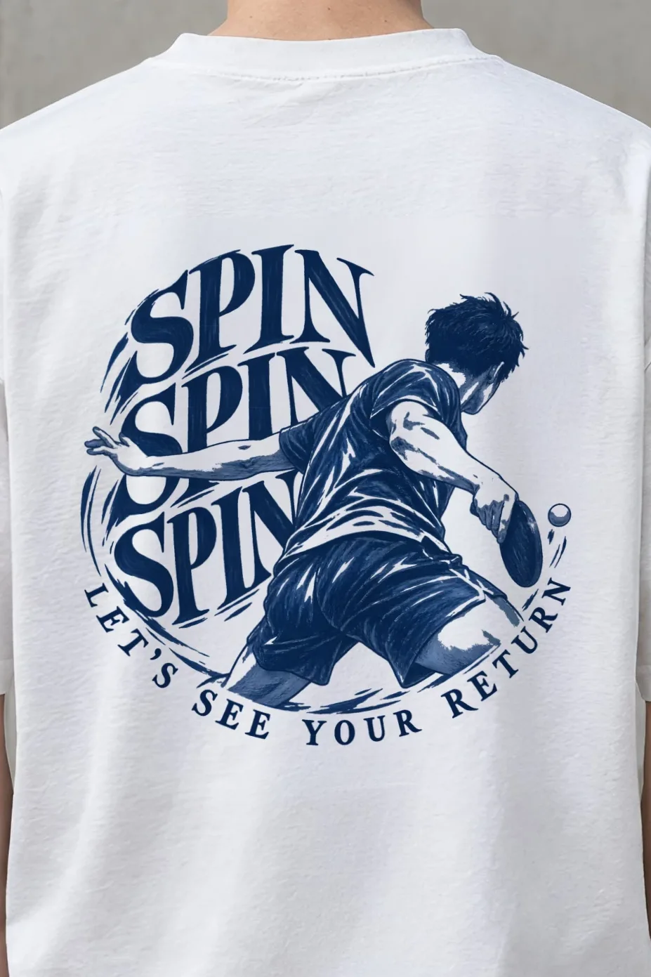 "Let’s See Your Return" Men’s Oversized Heavyweight Crewneck T-Shirt - the graphic up close