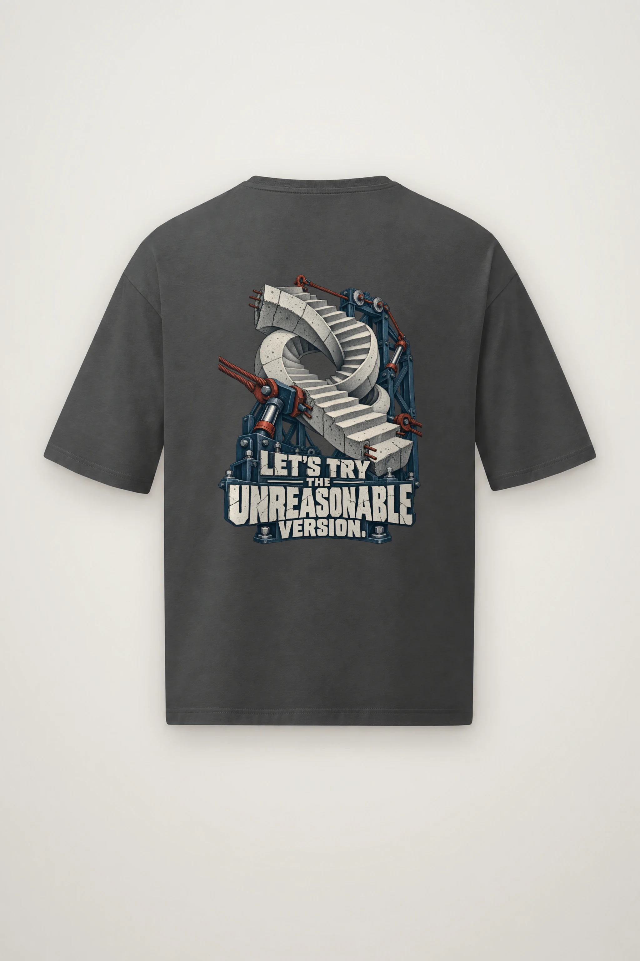"Let's Try The Unreasonable Version" Men's Oversized Heavyweight Crewneck T-Shirt