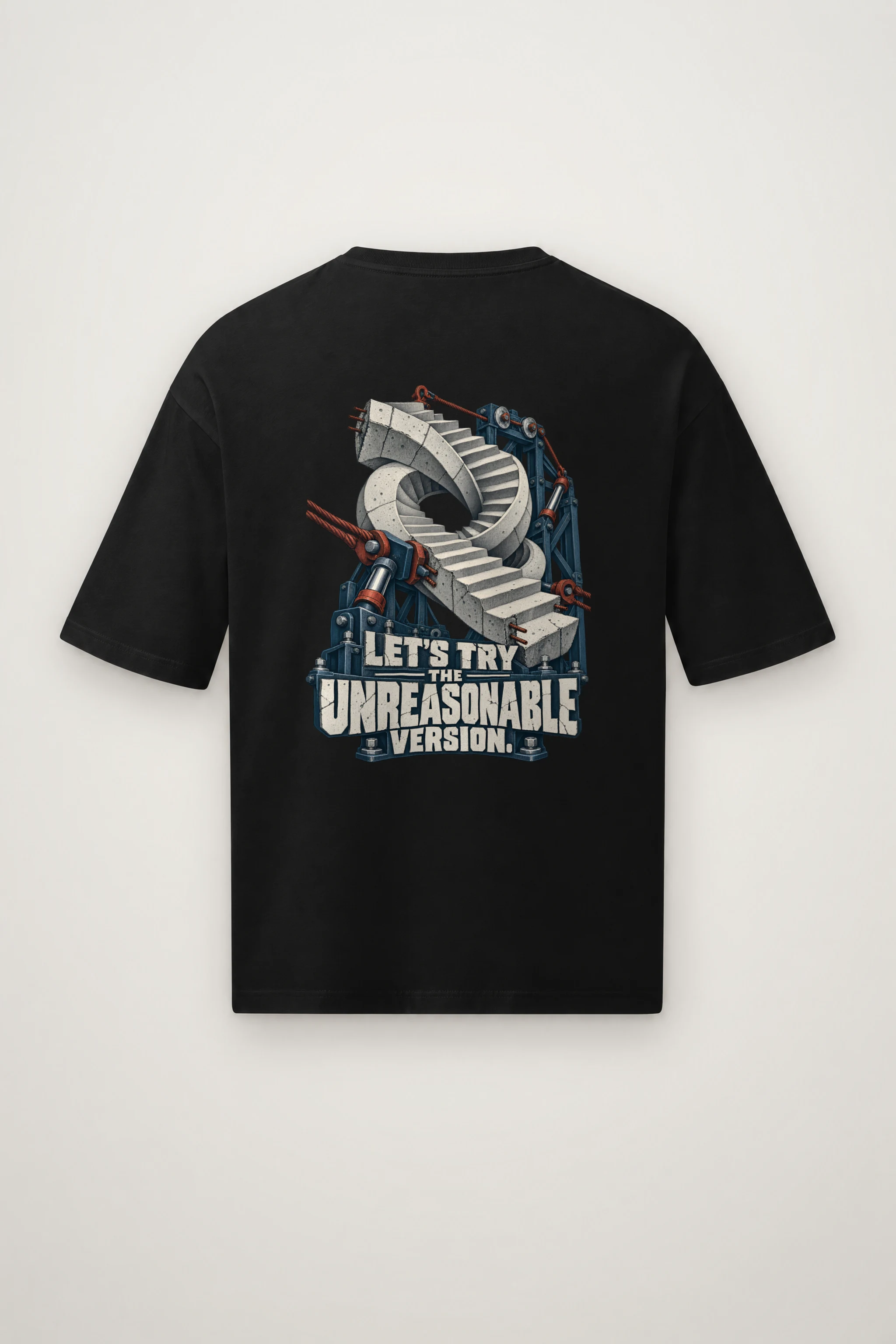 "Let's Try The Unreasonable Version" Men's Oversized Heavyweight Crewneck T-Shirt