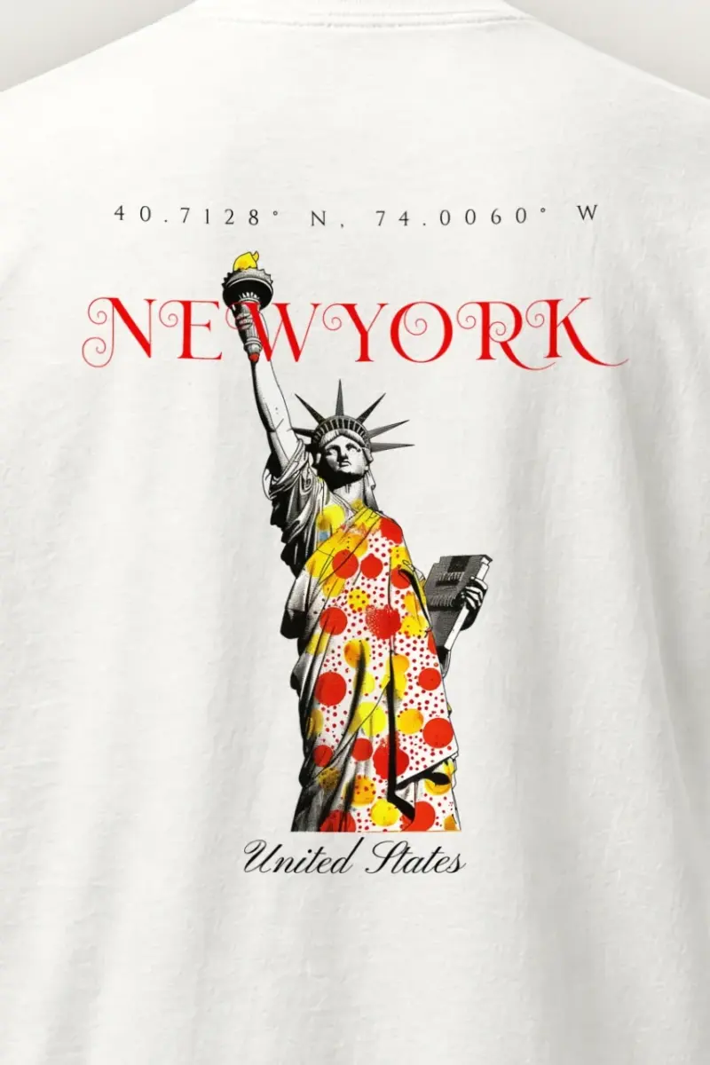 "Liberty Coordinates" Heavyweight Unisex Crewneck T-shirt