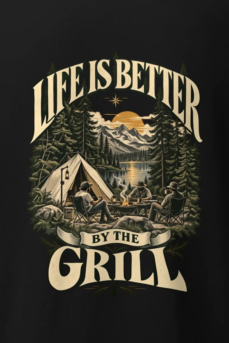 "Life By The Grill" Heavyweight Unisex Crewneck T-shirt