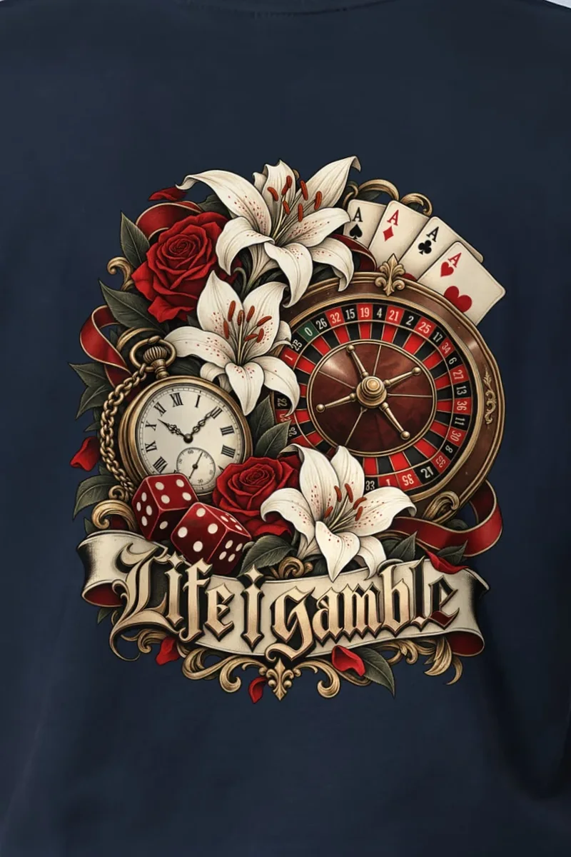 "Life Gamble" Heavyweight Unisex Crewneck T-shirt
