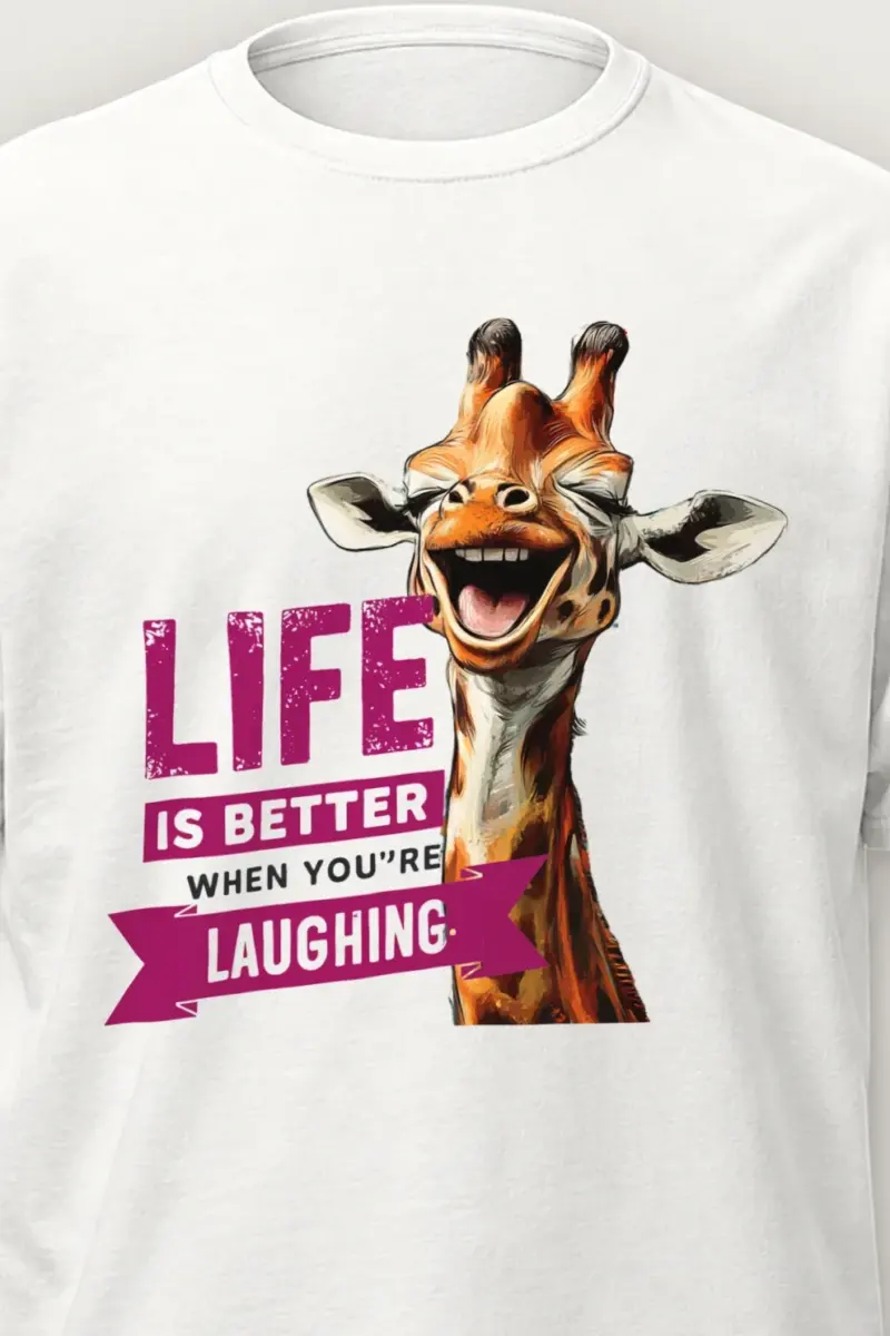 "Life Is Better Laughing" Heavyweight Unisex Crewneck T-shirt