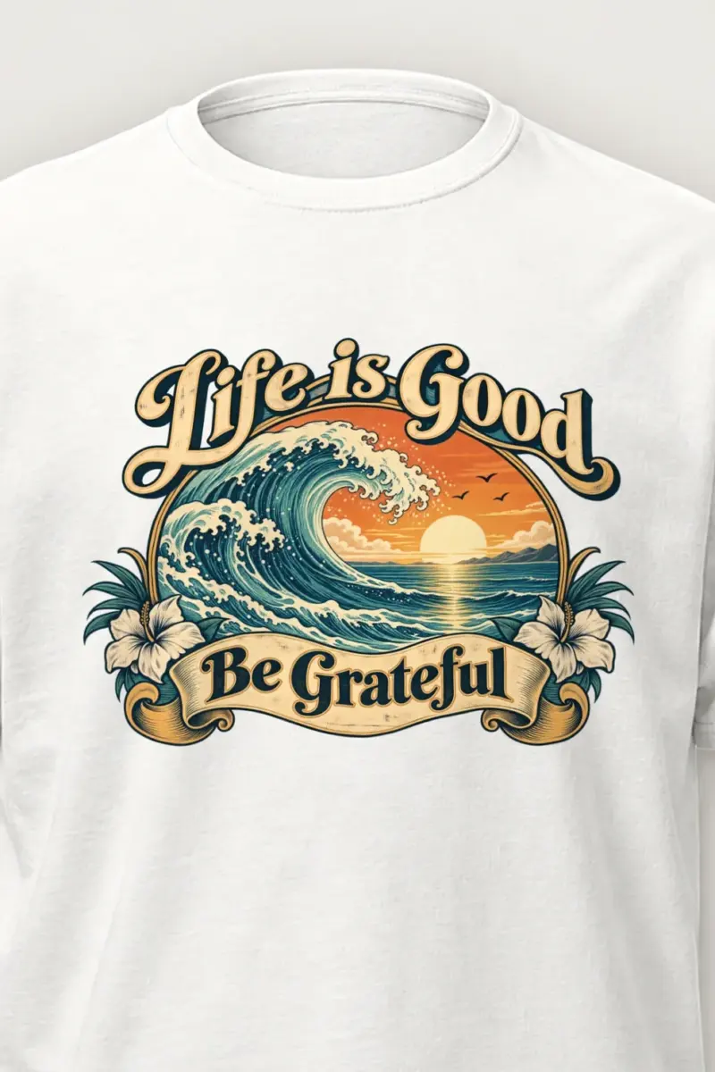 "Life Is Good" Heavyweight Unisex Crewneck T-shirt