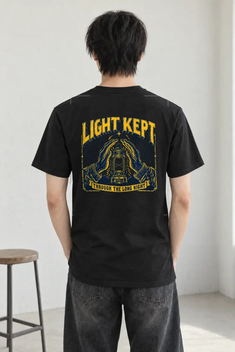"Light Kept Through The Long Night" Heavyweight Unisex Crewneck T-shirt