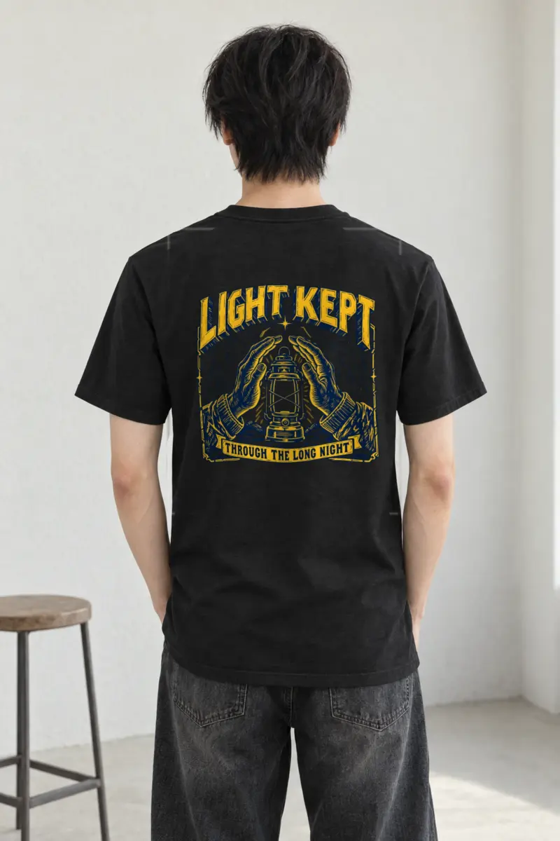 "Light Kept Through The Long Night" Heavyweight Unisex Crewneck T-shirt