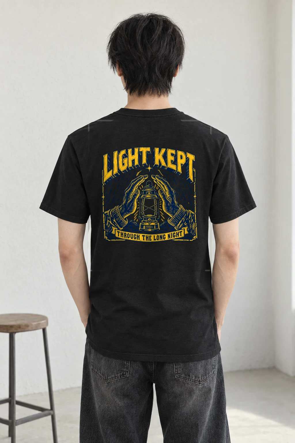 "Light Kept Through The Long Night" Heavyweight Unisex Crewneck T-shirt