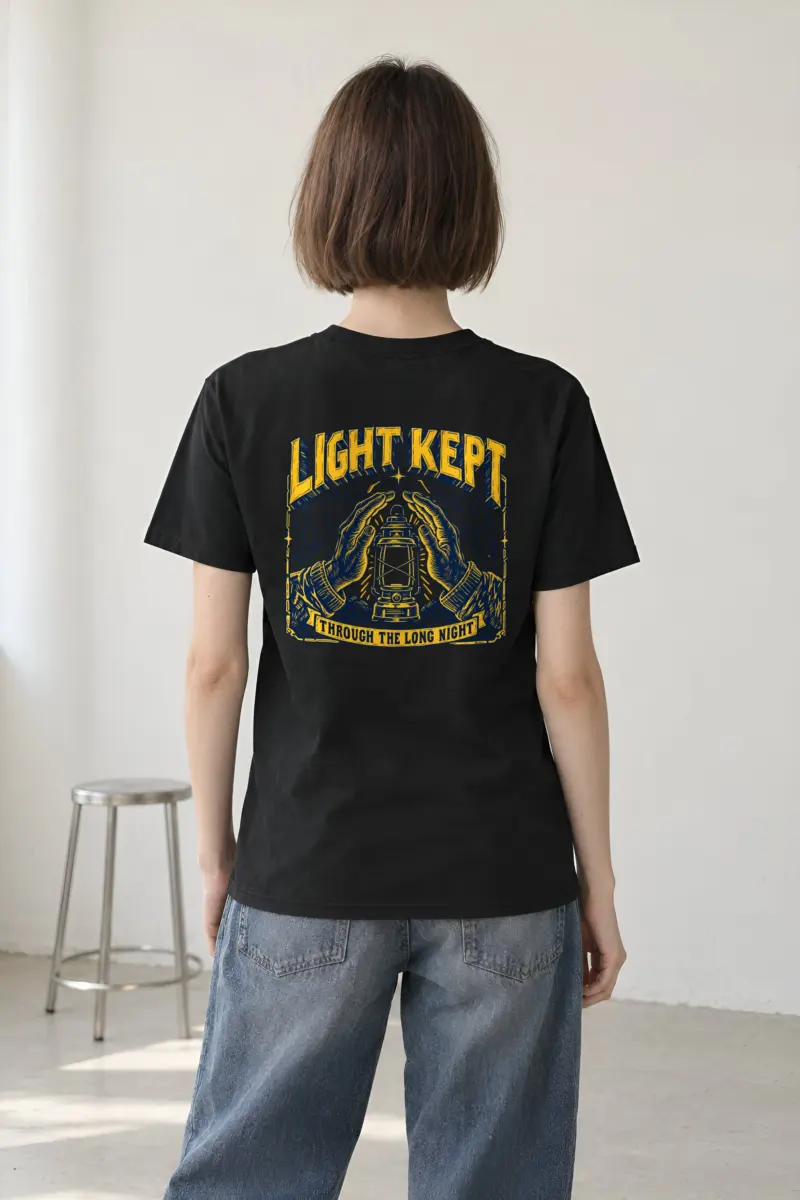 "Light Kept Through The Long Night" Heavyweight Unisex Crewneck T-shirt
