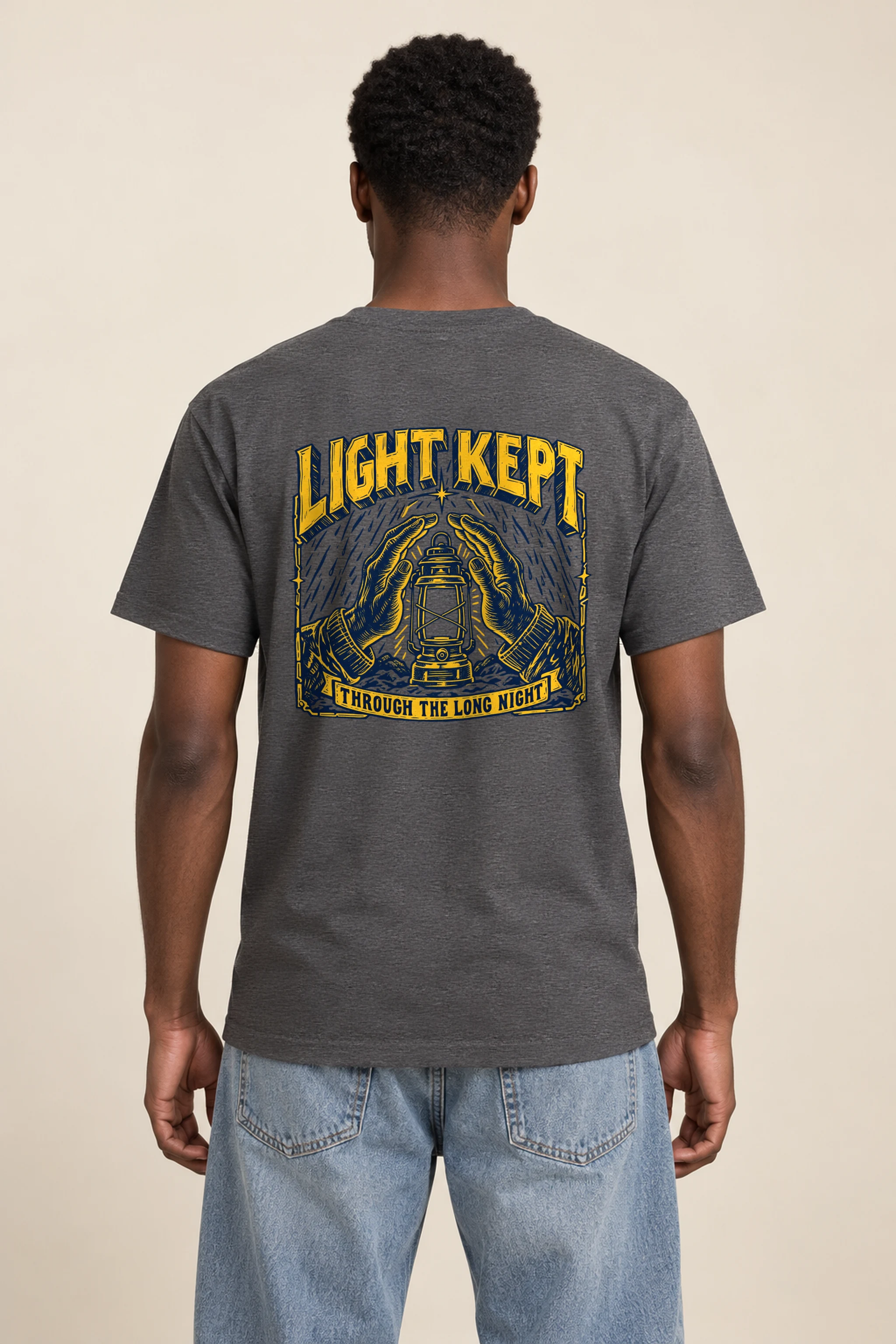 "Light Kept Through The Long Night" Heavyweight Unisex Crewneck T-shirt