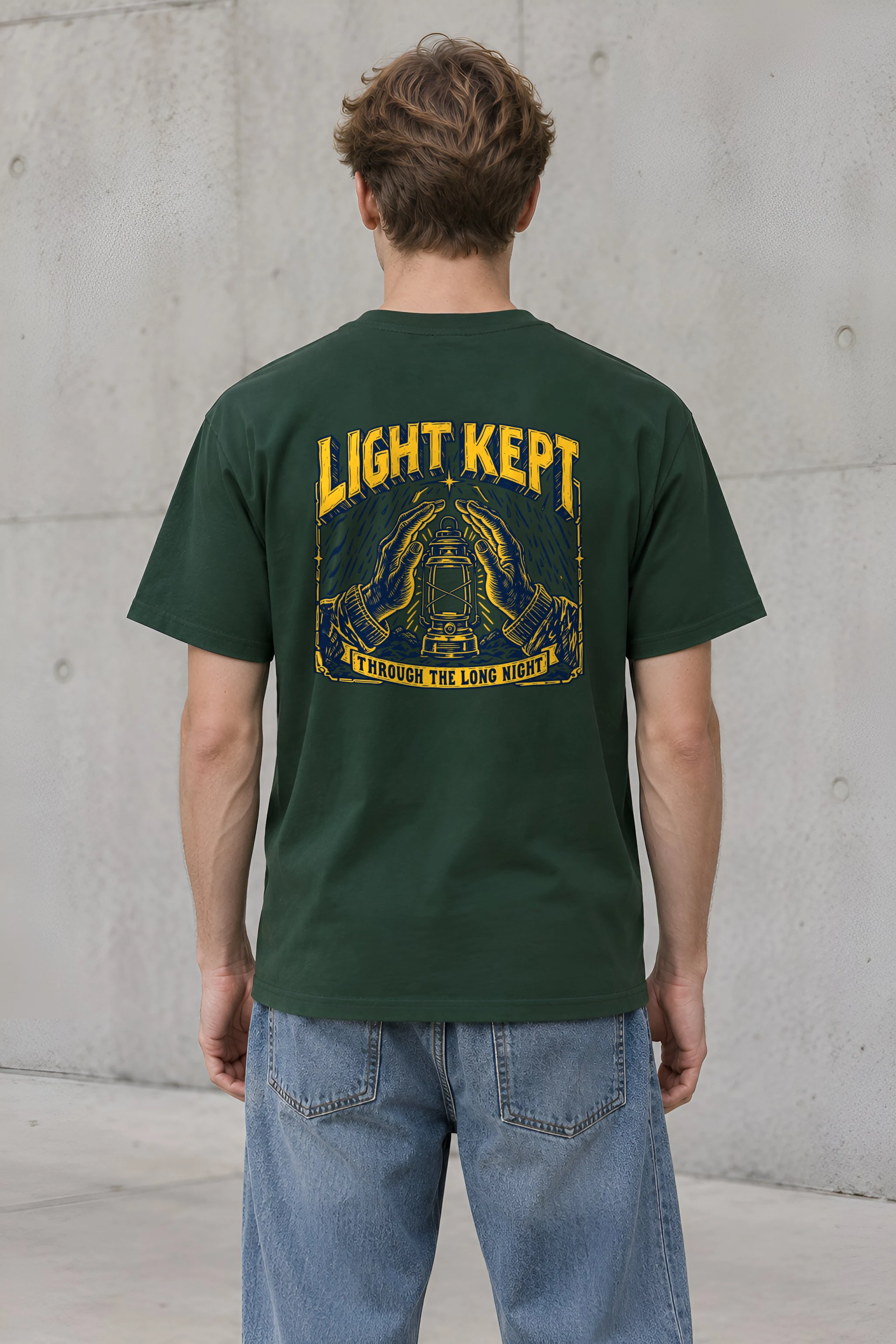"Light Kept Through The Long Night" Heavyweight Unisex Crewneck T-shirt