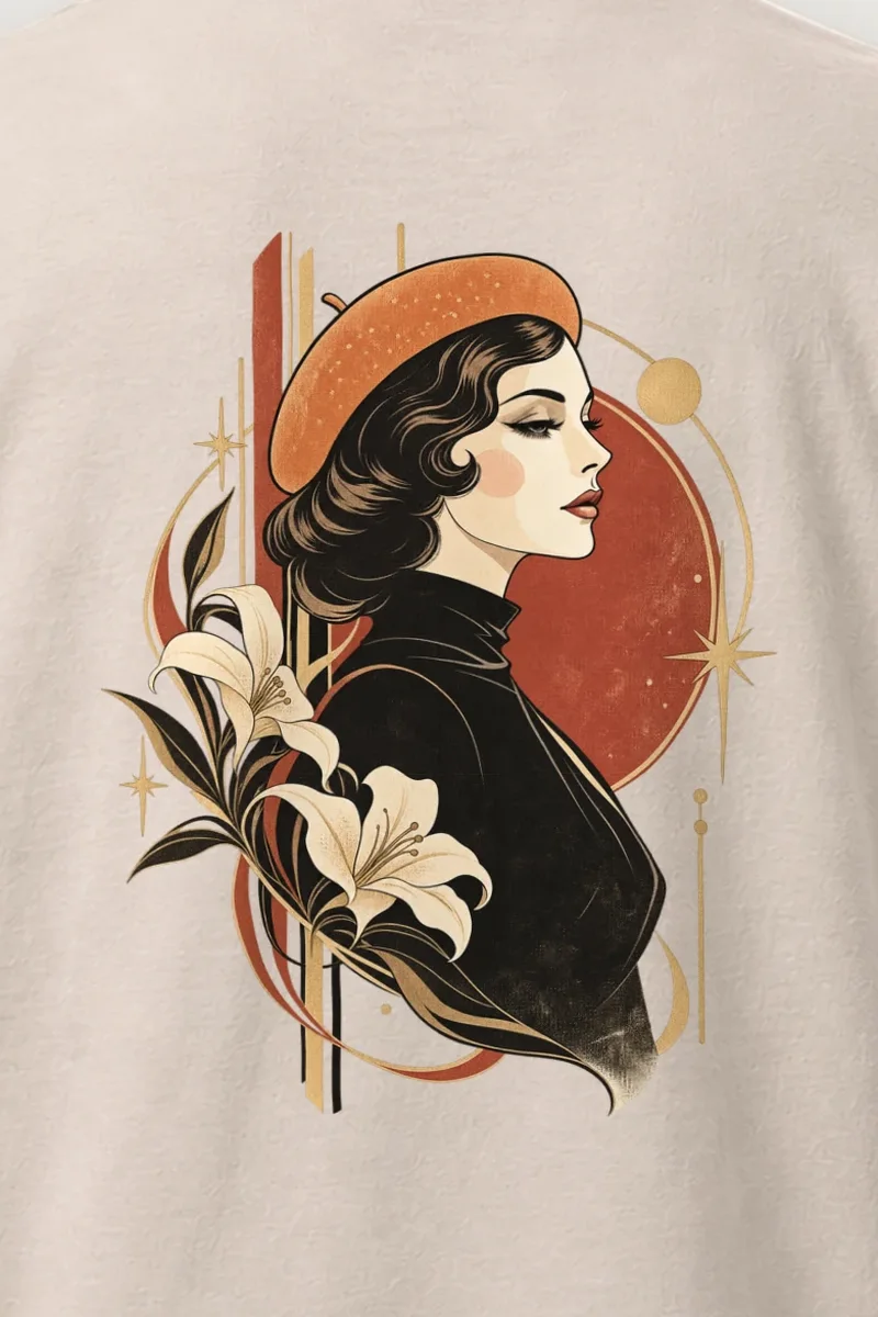 "Lily Beret Muse" Heavyweight Unisex Crewneck T-shirt