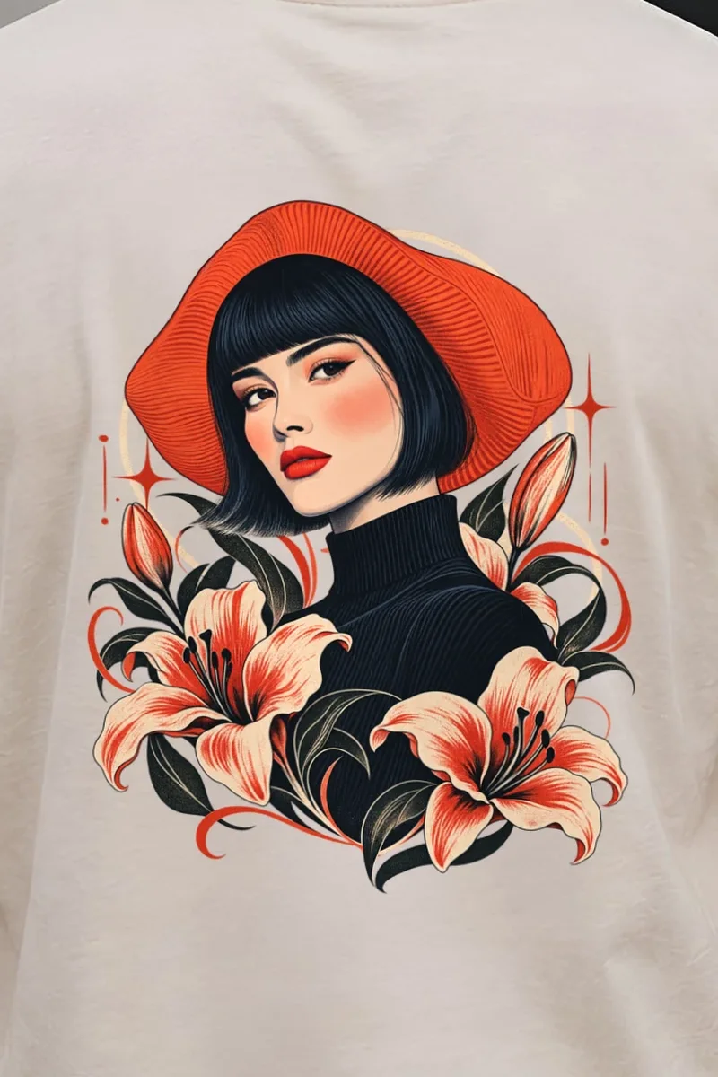 "Lily Noir" Heavyweight Unisex Crewneck T-shirt