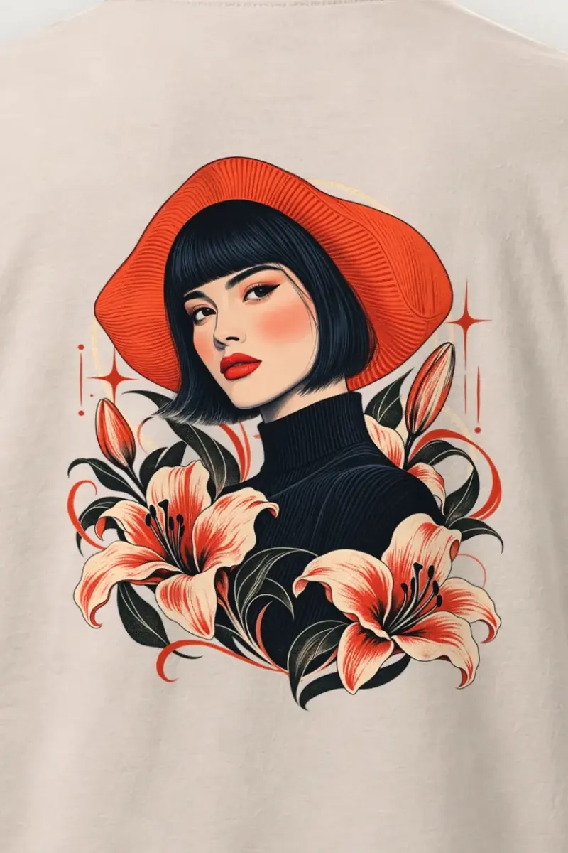 "Lily Noir" Heavyweight Unisex Crewneck T-shirt