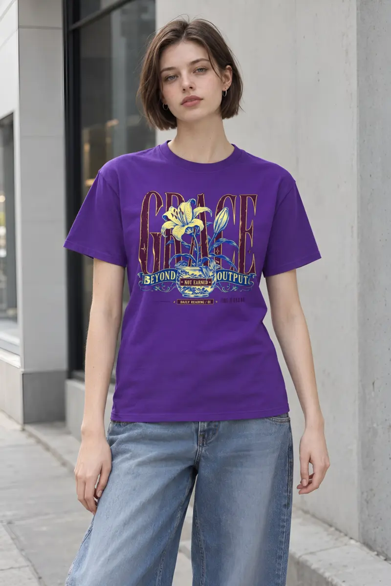 "Lily Pot Grace Banner" Heavyweight Unisex Crewneck T-shirt