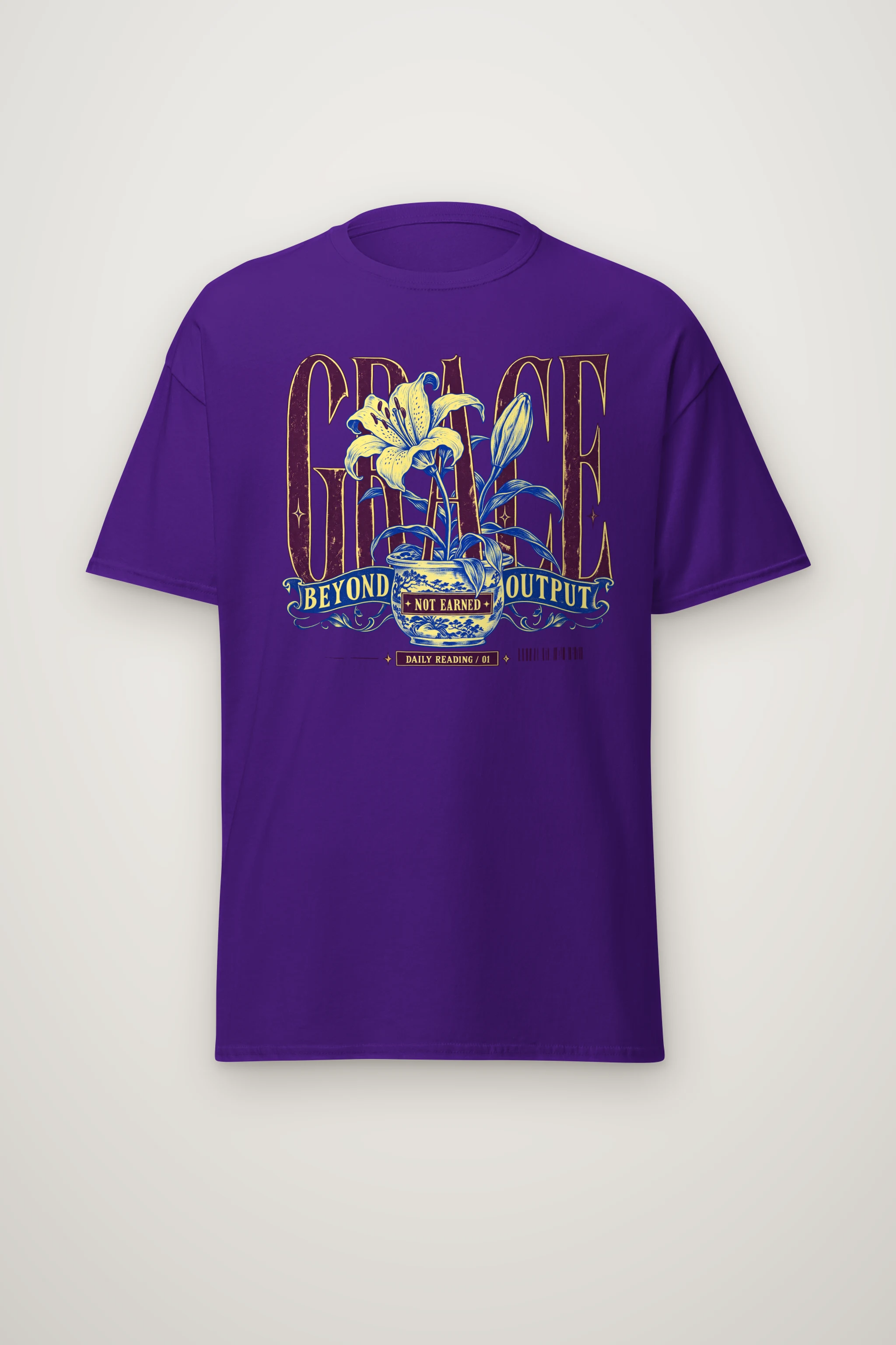 "Lily Pot Grace Banner" Heavyweight Unisex Crewneck T-shirt