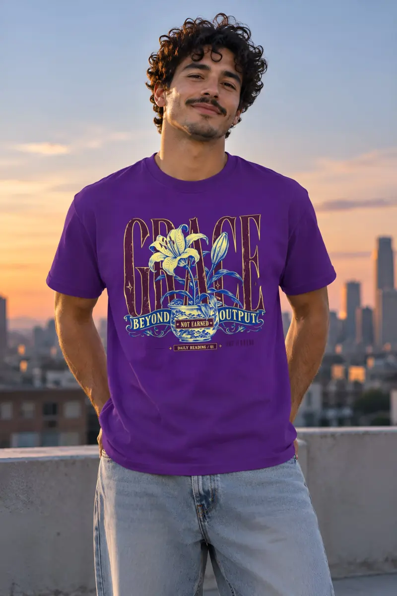 "Lily Pot Grace Banner" Heavyweight Unisex Crewneck T-shirt