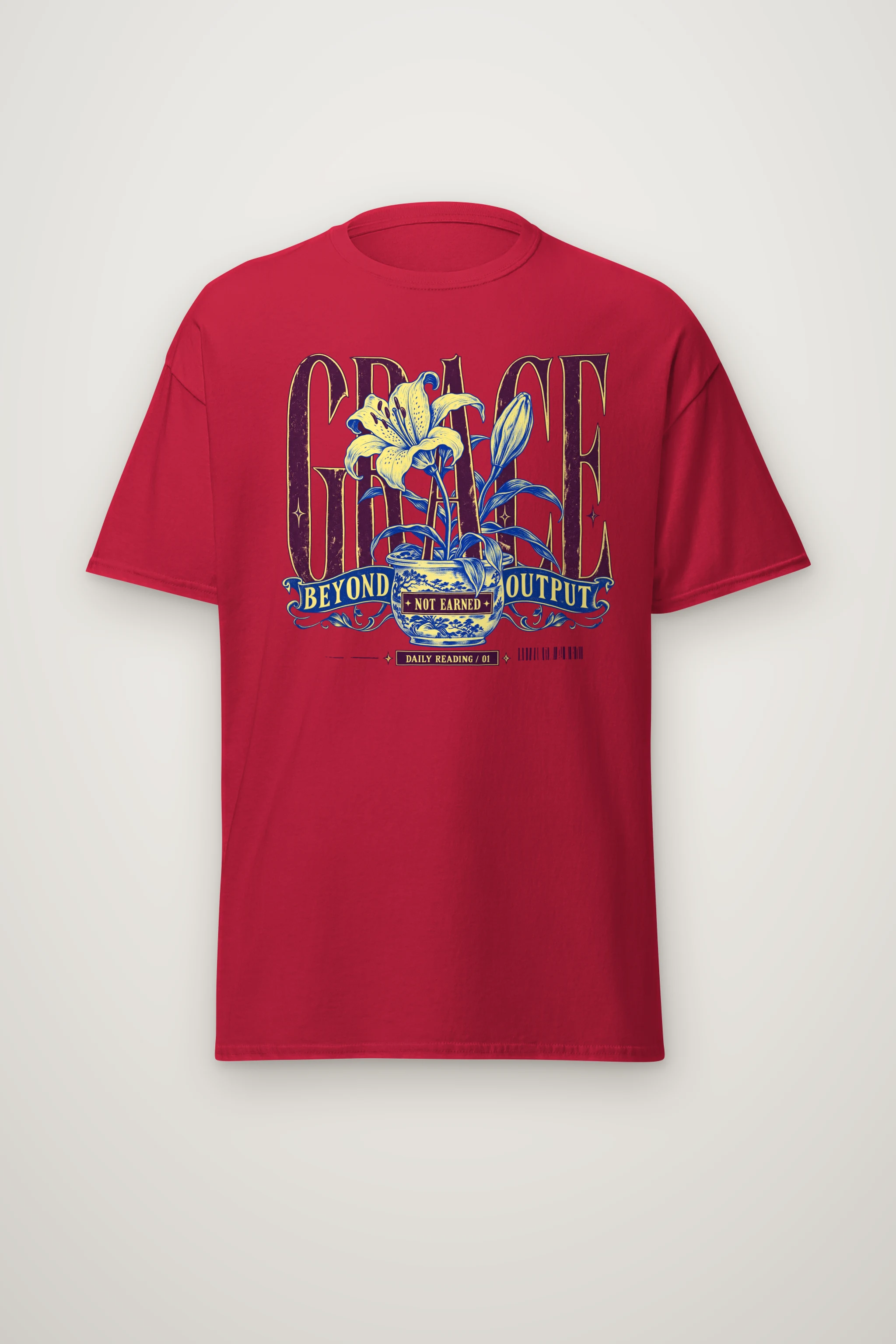 "Lily Pot Grace Banner" Heavyweight Unisex Crewneck T-shirt