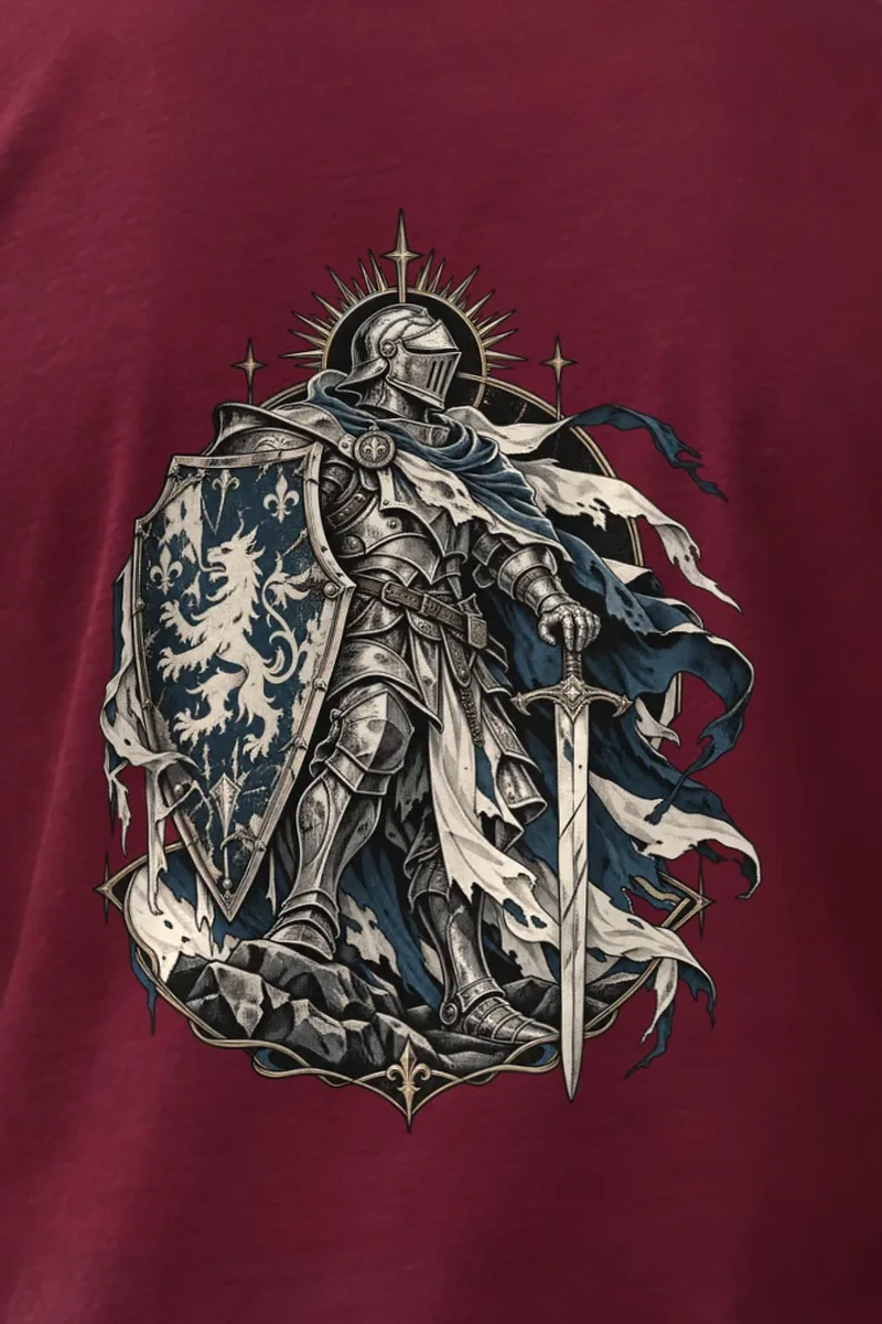 "Lion Shield Knight" Heavyweight Unisex Crewneck T-shirt