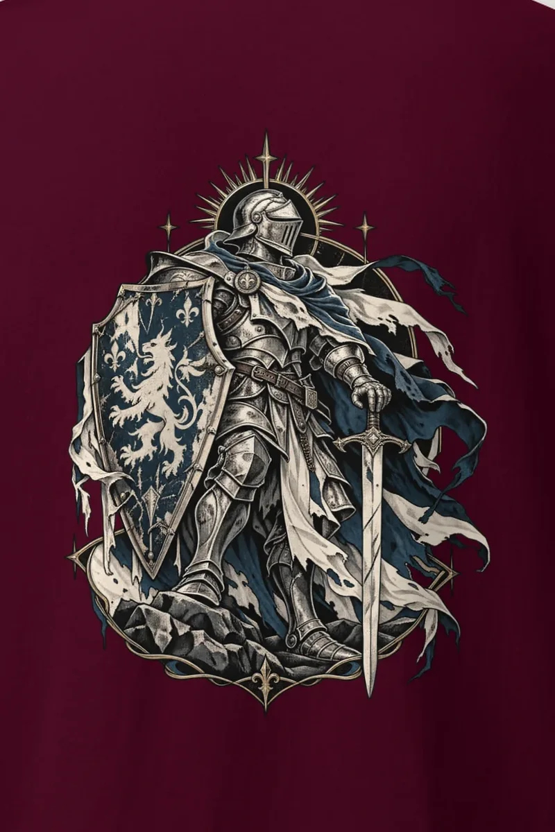 "Lion Shield Knight" Heavyweight Unisex Crewneck T-shirt
