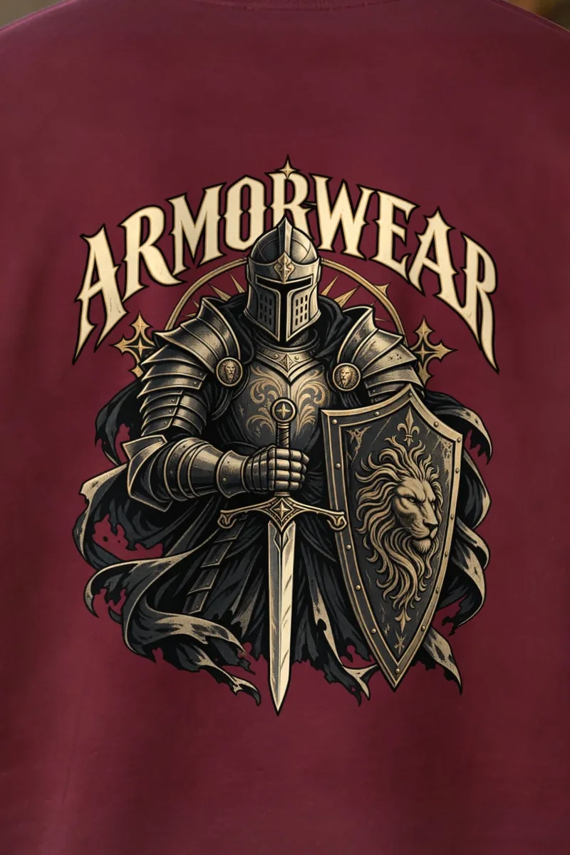 "Lion Shield Sentinel" 1 Crewneck Sweatshirt - the graphic up close