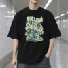 "Liquid Letter Sandbar" Men's Oversized Heavyweight Crewneck T-Shirt