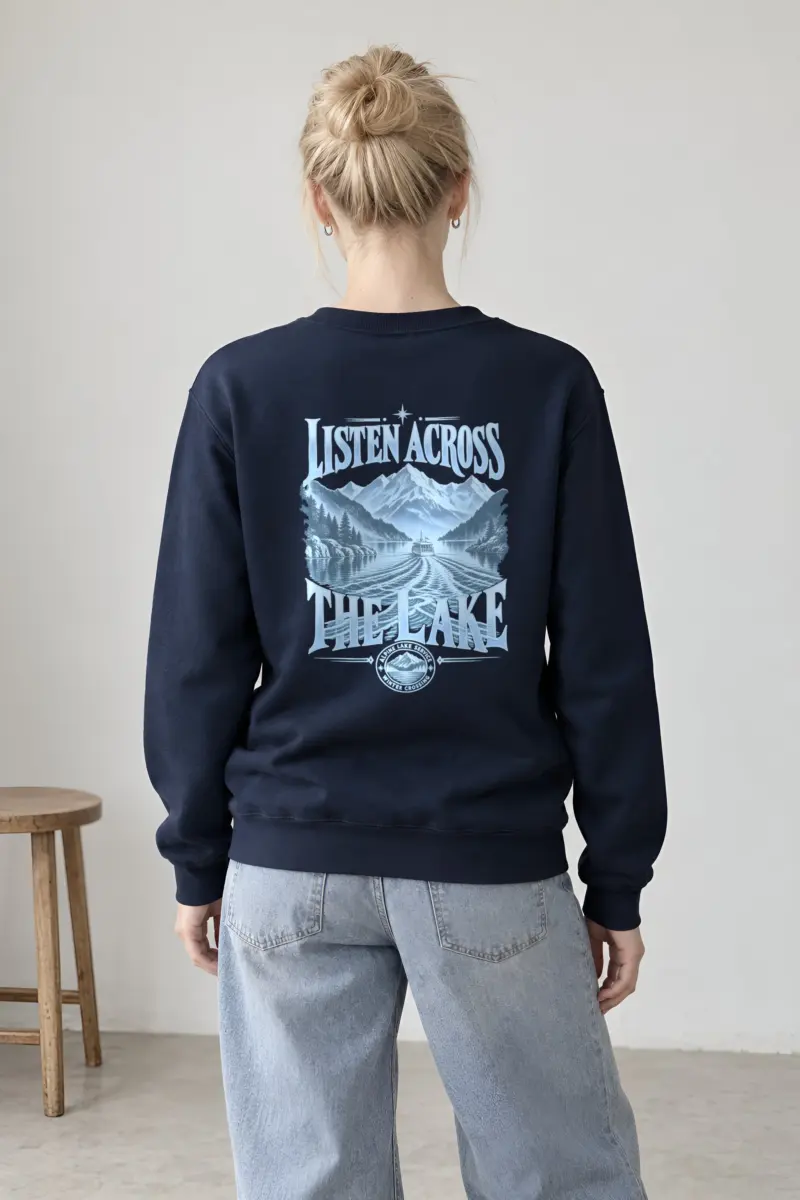 "Listen Across The Lake" Heavy Blend Unisex Crewneck Sweatshirt