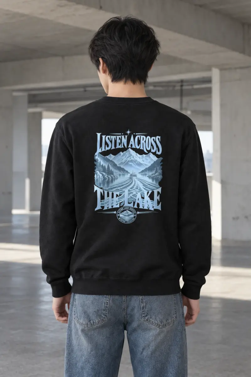 "Listen Across The Lake" Heavy Blend Unisex Crewneck Sweatshirt