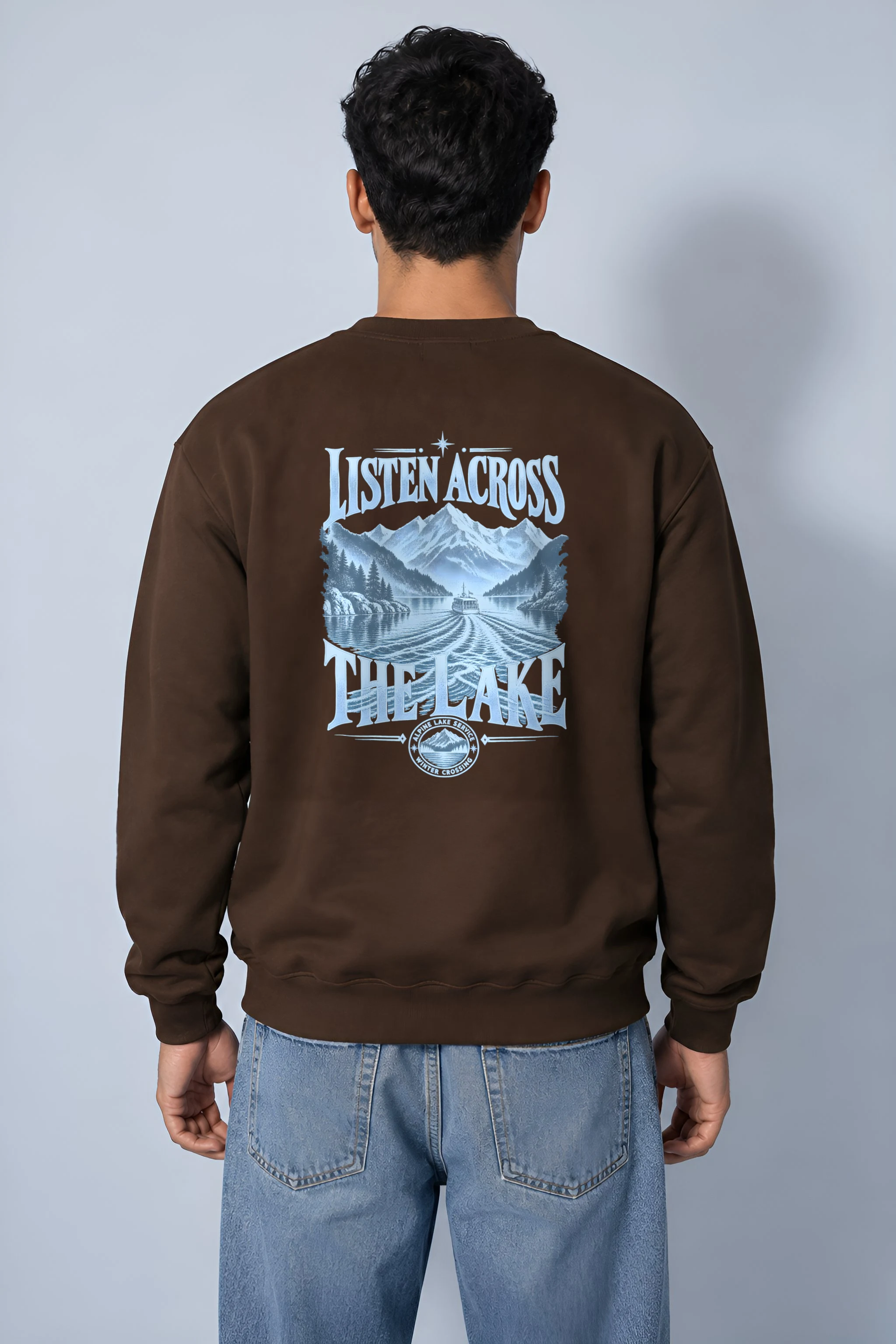 "Listen Across The Lake" Heavy Blend Unisex Crewneck Sweatshirt