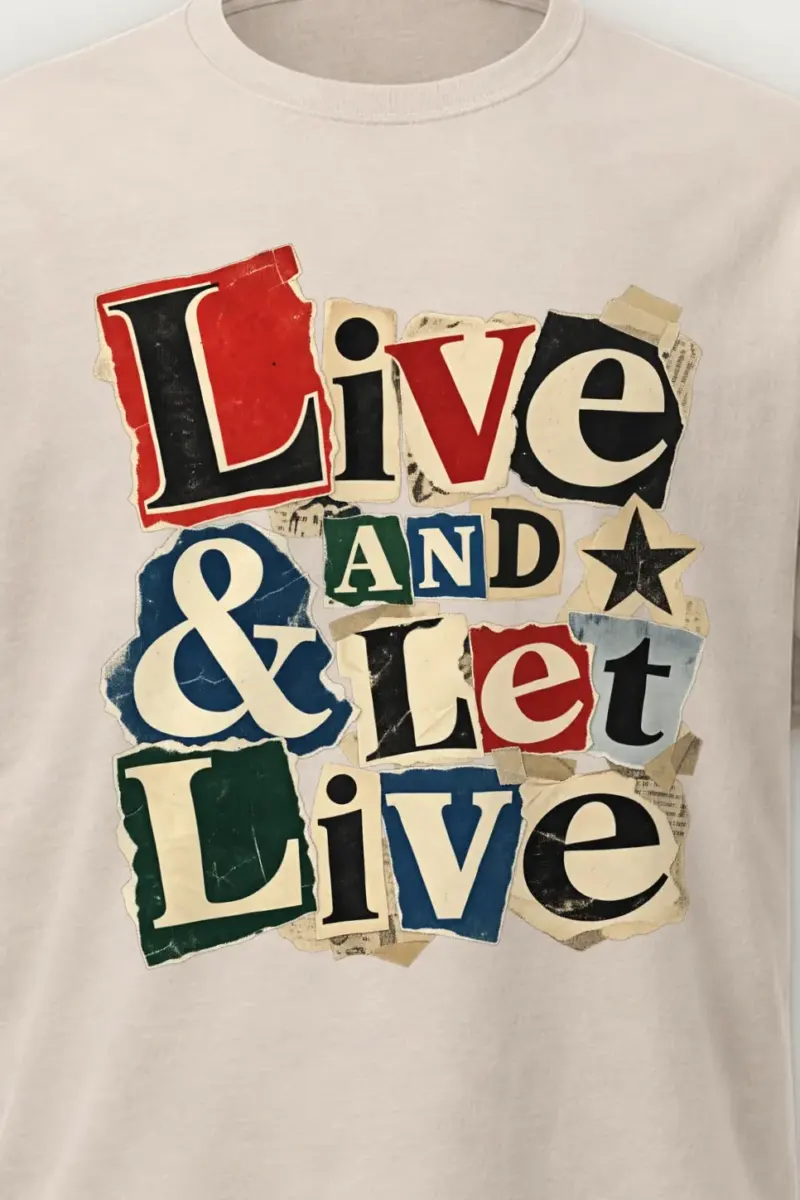 "Live & Let Live" Heavyweight Unisex Crewneck T-shirt