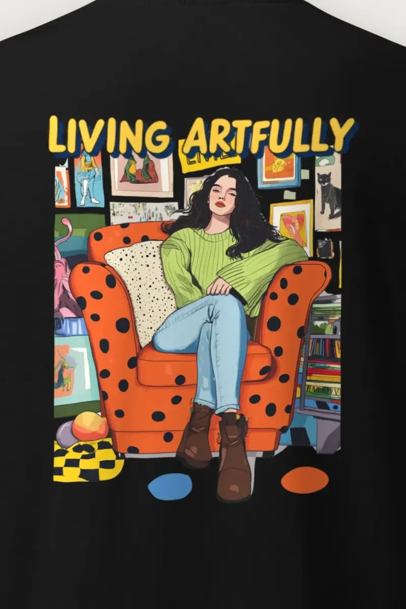 "Living Artfully" Heavyweight Unisex Crewneck T-shirt