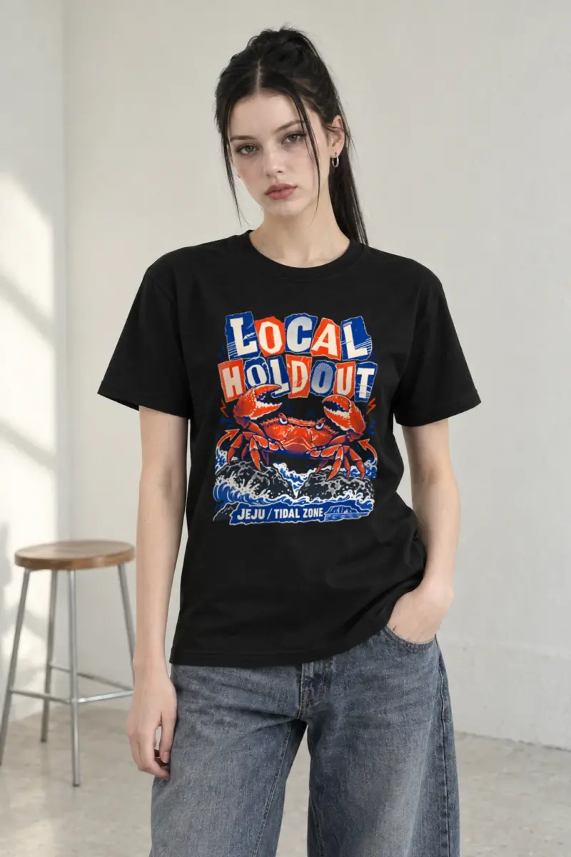 "Local Holdout Jeju Tidal Zone" Heavyweight Unisex Crewneck T-shirt