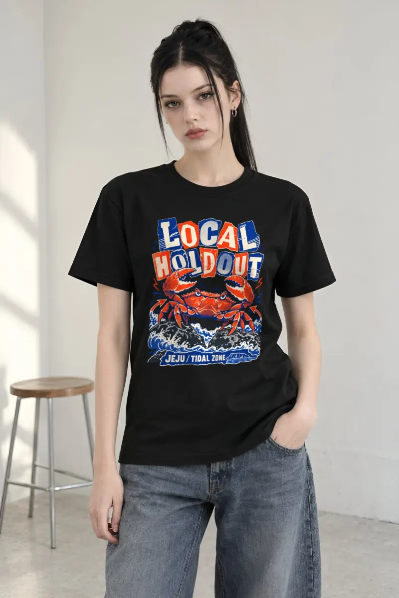 "Local Holdout Jeju Tidal Zone" Heavyweight Unisex Crewneck T-shirt