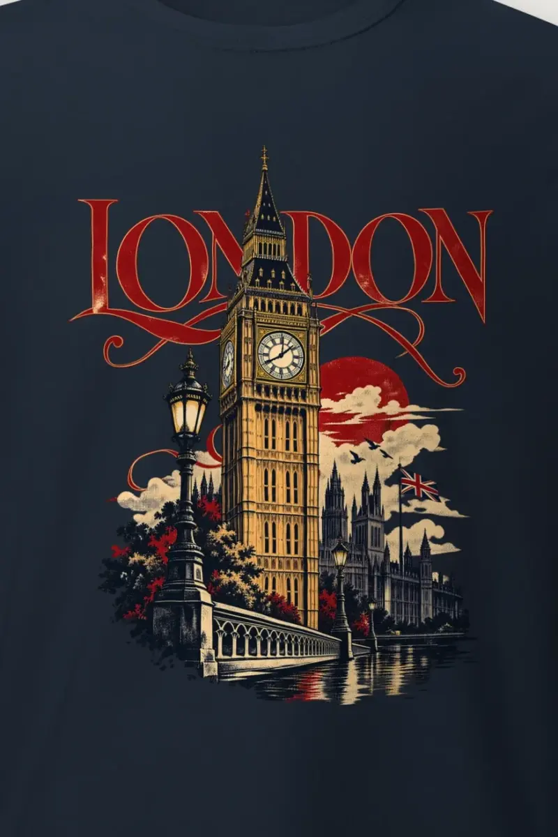 "London Clocktower" Heavyweight Unisex Crewneck T-shirt