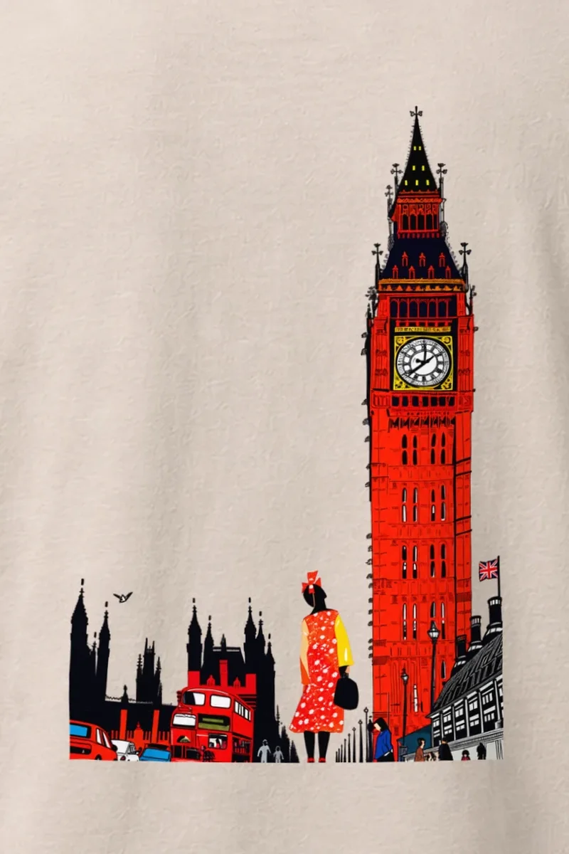 "London Retro Icons" Heavyweight Unisex Crewneck T-shirt