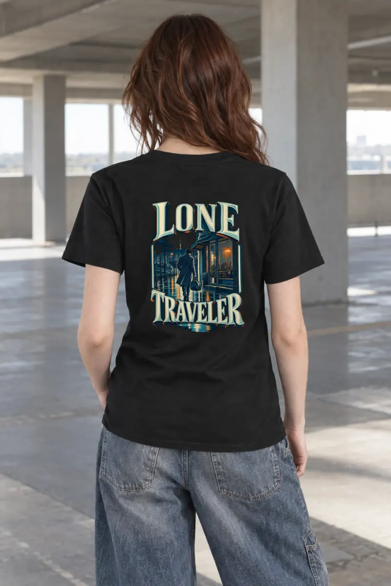 "Lone Traveler" Heavyweight Unisex Crewneck T-shirt
